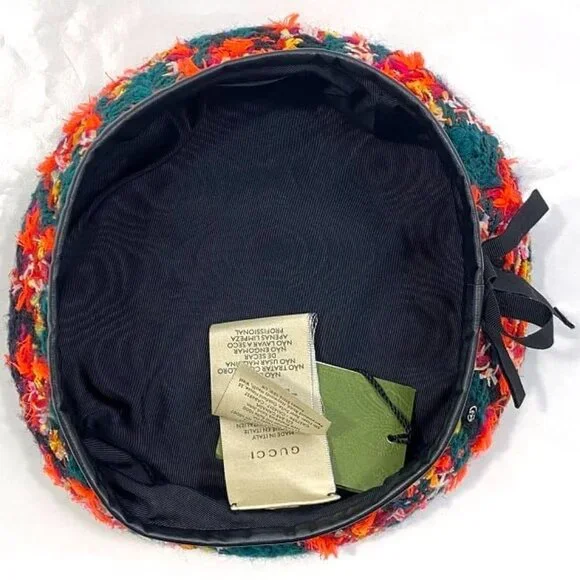 Gucci Beret Green Red Black GG Marmont - Picture 5 of 10